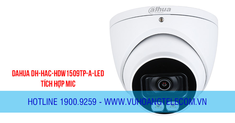 Camera HDCVI Dome 5MP Full-Color DAHUA DH-HAC-HDW1509TP-A-LED