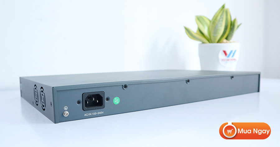 Mặt sau Switch PoE ONECAM 24 cổng