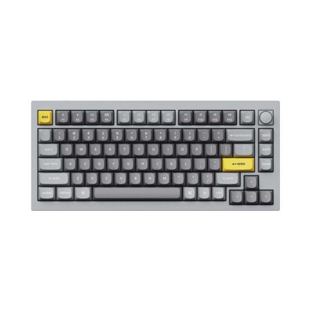 Bàn phím cơ Keychron Q1 version 2 Full Assembled Knob Silver Grey Gateron G Pro Red Q1-N1Z