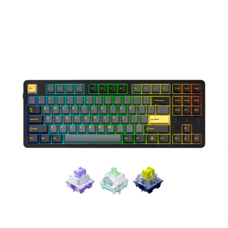 Bàn phím cơ không dây Dareu EK87 Pro Triple Mode Black Golden (Dareu Sw)