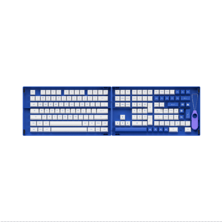 Bộ Keycap Akko Blue on White PBT Double-Shot ASA Profile