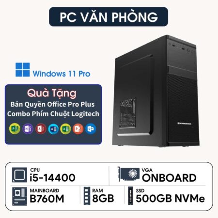 PC ST Văn Phòng i5-14400 (i5-14400, UHD 730 Graphics, Ram 16GB DDR4, SSD 500GB, 500W)