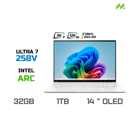 Laptop ASUS Zenbook S 14 OLED UX5406SA-PV140WS  (Ultra 7 258V, Arc Graphics, RAM 32GB LPDDR5X, SSD 1TB, 14 Inch OLED 3K 120Hz 100% DCI-P3)