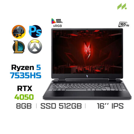 Laptop Gaming Acer Nitro 16 Phoenix AN16-41-R5M4 (Ryzen 5 7535HS, RTX 4050 6GB, Ram 8GB DDR5, SSD 512GB, 16 Inch IPS 165Hz WUXGA 100% sRGB)
