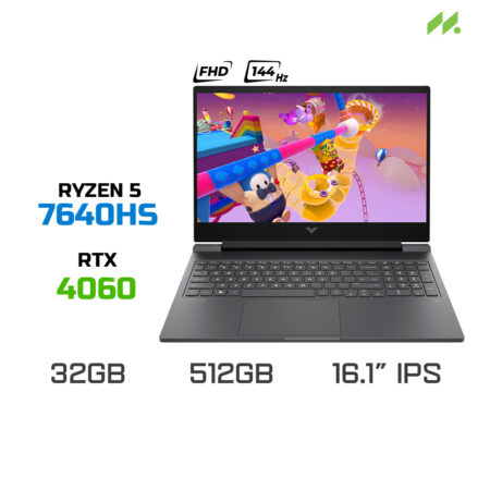 Laptop Gaming HP VICTUS 16-s0142AX 9Q989PA (Ryzen 5 7640HS, RTX 4060 8GB, RAM 32GB DDR5, SSD 512GB SSD, 16.1 Inch IPS FHD 144Hz)
