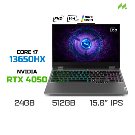 Laptop Gaming Lenovo LOQ 15IRX9 83DV017HVN (i7-13650HX, RTX 4050 6GB, RAM 24GB DDR5, SSD 512GB, 15.6 Inch IPS FHD 144Hz 100% sRGB)