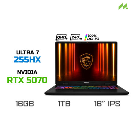 Laptop Gaming MSI Crosshair 16 HX AI D2XWFKG-034VN (Ultra 7 255HX, RTX 5070 8GB, Ram 16GB DDR5, SSD 1TB, 16 Inch IPS QHD+ 240Hz 100% DCI-P3, Win 11)