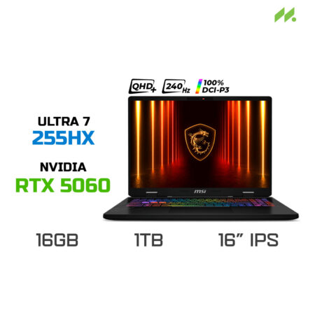 Laptop Gaming MSI Crosshair 16 HX AI D2XWFKG-036VN (Ultra 7 255HX, RTX 5060 8GB, Ram 16GB DDR5, SSD 1TB, 16 Inch IPS QHD+ 240Hz 100% DCI-P3, Win 11)