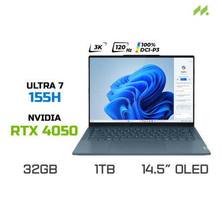 Laptop Lenovo Yoga Pro 7 14IMH9 83E2005DVN (Ultra 7 155H, RTX 4050 6GB, RAM 32GB LPDDR5X, SSD 1TB, 14.5 Inch OLED 3K 120Hz 100% DCI-P3, Win 11)