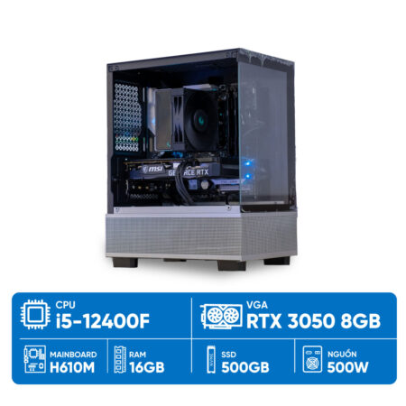PC ST i5-3050 ( i5-12400F, RTX 3050 6GB, RAM 16GB, SSD 500GB, 500W, WIN 11 )