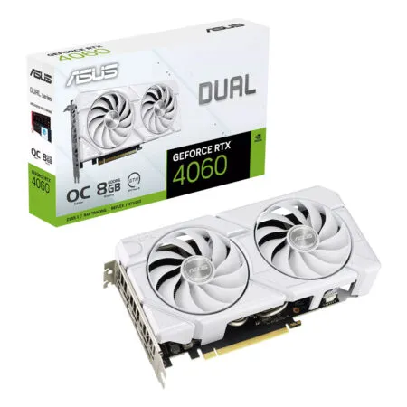 VGA Asus Dual GeForce RTX 4060 EVO White OC Edition 8GB GDDR6 DUAL-RTX4060-O8G-EVO-WHITE