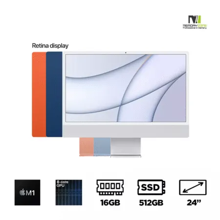 Apple iMac M1 24 Inch 2021 (Apple M1, 8-Cores GPU, Ram 16GB, SSD 512GB, 24 Inch Retina 4.5K)