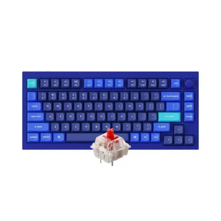Ban Phim Co Keychron Q1 Version 2 Full Assembled Knob Navy Blue Gateron G Pro Red Q1 O1 1 1