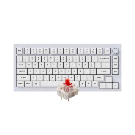 Bàn phím cơ Keychron Q1 version 2 Full Assembled Knob Shell White Gateron G Pro Red Q1-P1