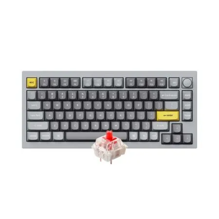 Ban Phim Co Keychron Q1 Version 2 Full Assembled Knob Silver Grey Gateron G Pro Red Q1 N1z 1 1