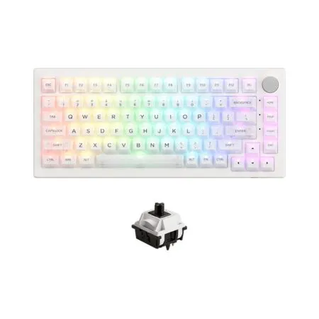 Bàn phím cơ không dây AKKO 5075B Plus White Transparent ASA RGB Hotswap (AKKO Sw)