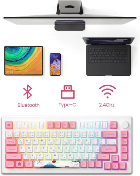 Ban Phim Co Khong Day Akko Mod007b He Pc Tokyo Sakura Pink Hotswap Magnetic Sw 03