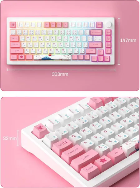 Ban Phim Co Khong Day Akko Mod007b He Pc Tokyo Sakura Pink Hotswap Magnetic Sw 07