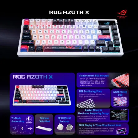 Ban Phim Co Khong Day Asus Rog Azoth X Rog Nx V2 Sw 12