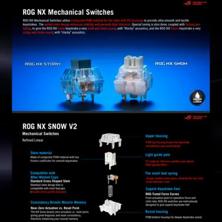 Ban Phim Co Khong Day Asus Rog Azoth X Rog Nx V2 Sw 16