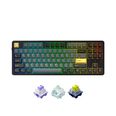 Bàn phím cơ không dây Dareu EK87 Pro Triple Mode Black Golden (Dareu Sw)