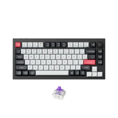 Bàn phím cơ không dây Keychron Q1 HE Carbon Black RGB Knob Hotswap (Gateron 2.0 Magnetic Sw)