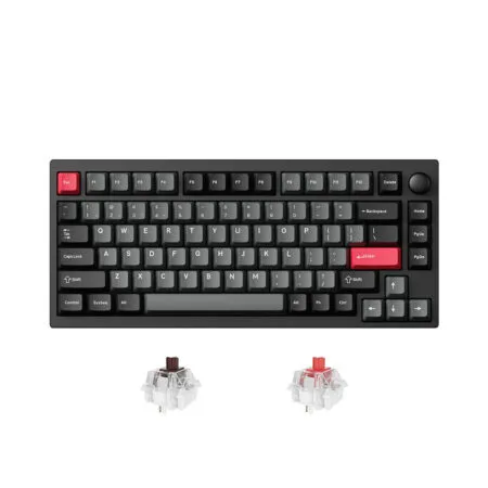 Bàn phím cơ không dây Lemokey P1 Pro Carbon Black RGB Hotswap CNC Aluminum (Keychron Sw)
