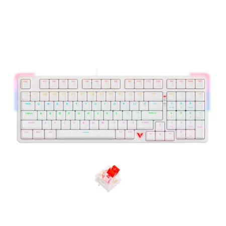 Ban Phim Co Rapoo V500 Pro 98 2024 White Edition Multi Led Rapoo Sw 04