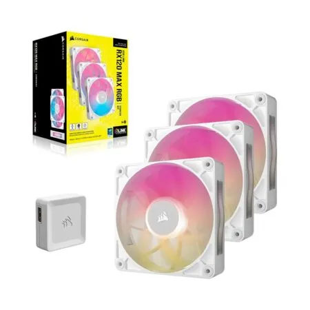 Bộ ba Fan Case Corsair iCUE LINK RX120 RGB MAX 120mm PWM White CO-9051038-WW
