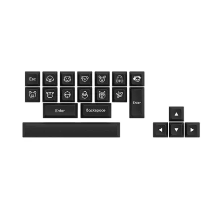 Bo Keycap Akko Black On White Abs Double Shot Sal Profile 1 1