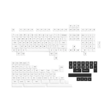 Bộ Keycap Akko Black on White ABS Double-Shot SAL Profile