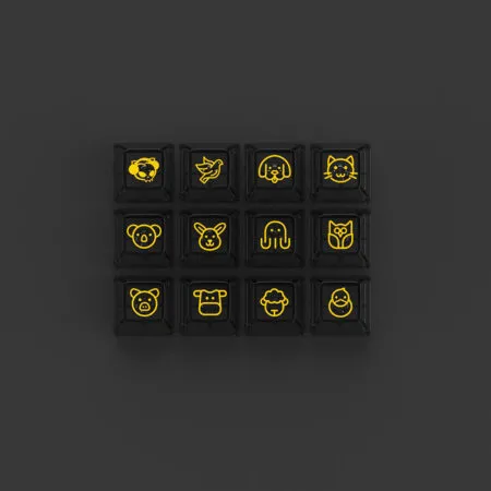 Bo Keycap Akko Black Set V2 Pc Asa Clear Profile 1 1