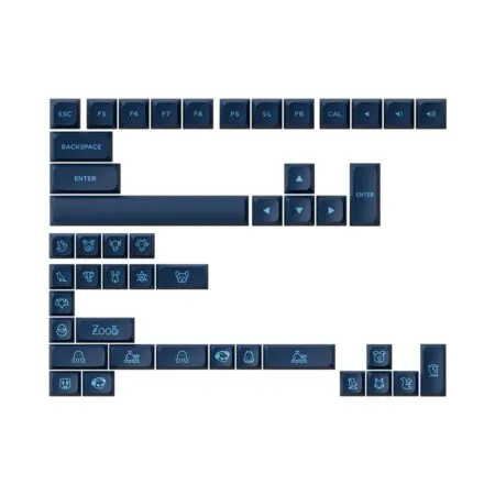 Bo Keycap Akko Unc Blue Pbt Double Shot Mda Profile 5 1