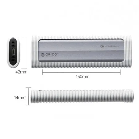 Box Di Dong Ssd M 2 Pcie Nvme To Usb 3 2 Gen2 Type C Orico Axm2s G2 V1 Gy Bp 01