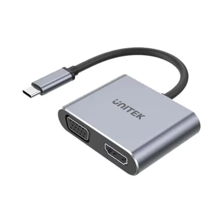 Cáp chuyển USB Type-C to HDMI 4K + VGA + USB 3.0 + PD 100W Unitek D1049A