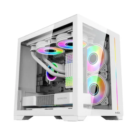 Case máy tính MIK LV12 Mini Elite White ARGB Led Strip MIK-LV12-Mini-Elite-White