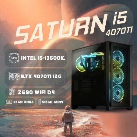 PC ST-SATURN i5K G13 (i5-13600K, RTX 4070Ti 12GB, Ram 32GB, SSD 512GB, 850W)