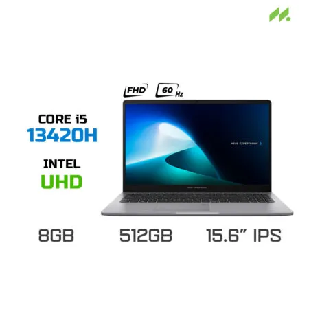 Laptop ASUS ExpertBook P1 P1503CVA-i508-50W (i5-13420H, UHD Graphics, RAM 8GB DDR5, SSD 512GB, 15.6 Inch IPS FHD 60Hz)