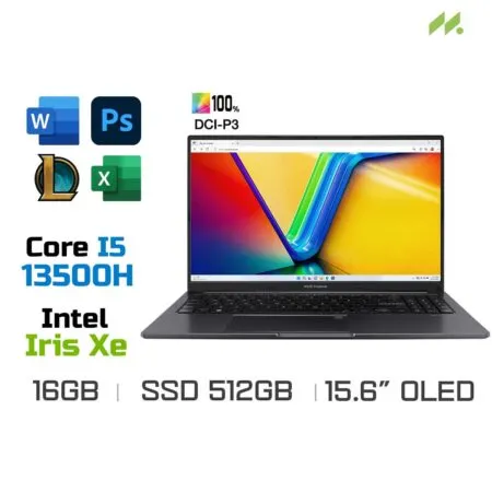 [DEMO]Laptop Asus Vivobook 15 OLED A1505VA-L1114W (i5-13500H, Iris Xe Graphics, Ram 16GB DDR4, SSD 512GB, 15.6 Inch OLED FHD 60Hz 100% DCI-P3)
