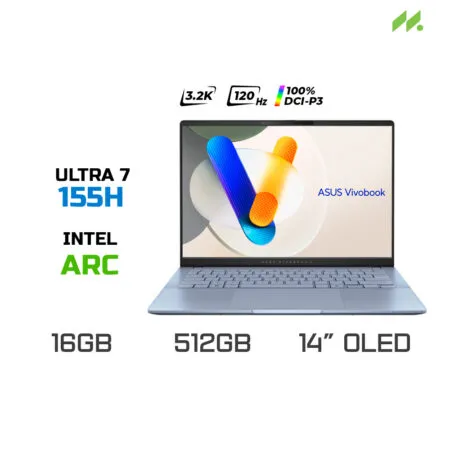 Laptop ASUS Vivobook S 14 OLED S5406MA-PP198WS (Ultra 7 155H, Arc Graphics, RAM 16GB LPDDR5X, SSD 512GB, 14 Inch OLED 3.2K 120Hz 100% DCI-P3)