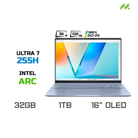 Laptop ASUS Vivobook S 16 OLED S5606CA-RI115WS (Ultra 7 255H, Arc Graphics, RAM 32GB LPDDR5X, SSD 1TB, 16 Inch OLED 3K 120Hz 100% DCI-P3, Win11/OFFICE2024)