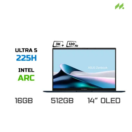 Laptop Asus Zenbook 14 UX3405CA-PZ187WS (Ultra 5 225H, Arc Graphics, Ram 16GB LPDDR5X, SSD 512GB, 14 Inch OLED 3K 120Hz, Win/OFFICE2024)