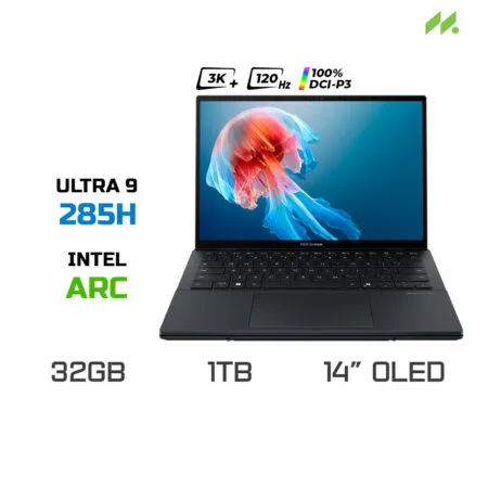Laptop ASUS Zenbook Duo UX8406CA-PZ109WS (Ultra 9 285H, Arc Graphics, RAM 32GB LPDDR5X, SSD 1TB, 14 Inch 3K OLED 120Hz 100% DCI-P3)