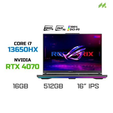 Laptop Gaming ASUS ROG Strix G16 G614JI-N4125W (i7-13650HX, RTX 4070 8GB, RAM 16GB DDR5, SSD 512GB, 16 Inch IPS QHD+ 240Hz 100% DCI-P3)