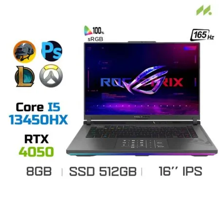 Laptop Gaming Asus ROG Strix G16 G614JU-N3135W (i5-13450HX, RTX 4050 6GB, Ram 8GB DDR5, SSD 512GB, 16 Inch IPS WUXGA 165Hz FHD+ 100% sRGB)