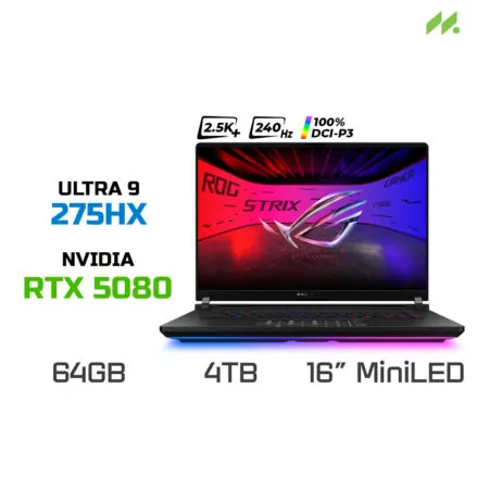 Laptop Gaming Asus ROG Strix SCAR 16 G635LW-RW175W (Ultra 9 275HX, RTX 5080 16GB, RAM 64GB DDR5, SSD 4TB, 16 Inch MiniLED 2.5K 240Hz 100% DCI-P3, Win 11)