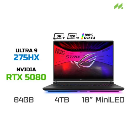 Laptop Gaming Asus ROG Strix SCAR 18 G835LW-SA172W (Ultra 9 275HX, RTX 5080 16GB, RAM 64GB DDR5, SSD 4TB, 18 Inch MiniLED 2.5K 240Hz 100% DCI-P3, Win 11)