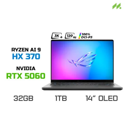 Laptop Gaming Asus ROG Zephyrus G14 GA403WM-QS051WS (Ryzen AI 9 HX 370, RTX 5060 8GB, RAM 32GB LPDDR5X, SSD 1TB, 14 Inch OLED 3K 120Hz 100% DCI-P3, Win 11)