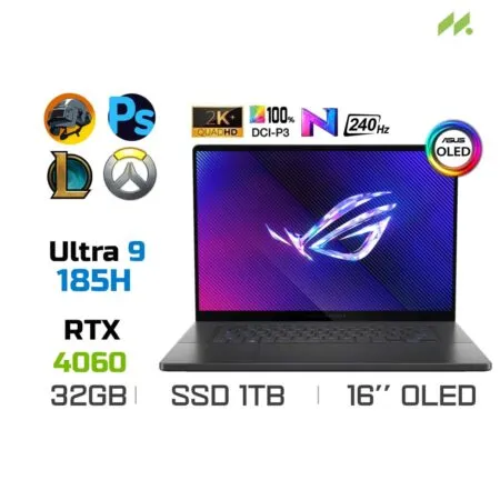 [DEMO]Laptop Gaming Asus ROG Zephyrus G16 GU605MV-QR135W (Ultra 9 185H, RTX 4060 8GB, Ram 32GB LPDDR5X, SSD 512GB, 16 Inch OLED 2.5K)