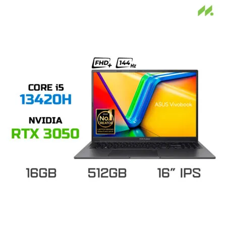 Laptop Gaming ASUS Vivobook 16X K3605VC-RP431W (i5-13420H, RTX 3050 4GB, RAM 16GB DDR4, SSD 512GB, 16 Inch IPS WUXGA 144Hz, Win 11)